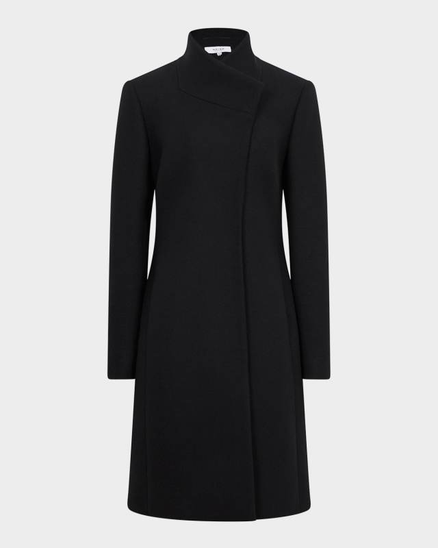 Mia Stand-Collar Wool Blend Coat